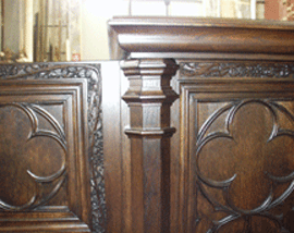 Hand carved organ console
