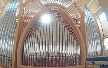 Basilica Quartu St. Elena organ during pre-assembly in the Ruffatti factory