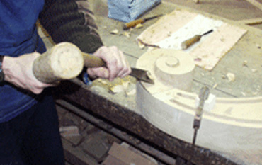 Wood carving by hand is a specialty at Fratelli Ruffatti.