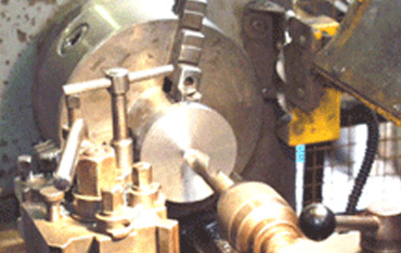 Each reed block is individually shaped on the lathe.